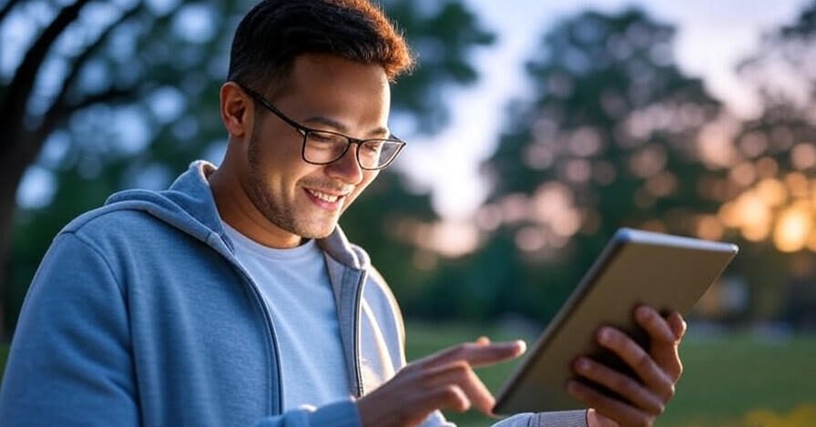 Person swiping clutter for balanced life