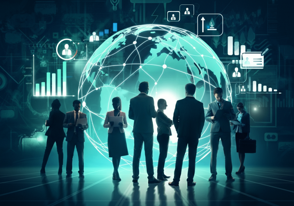 Illustration of diverse professionals symbolizing career growth and global job trends.