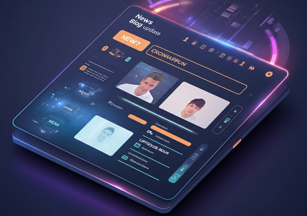 A sleek digital interface showcasing curated news and tech updates.